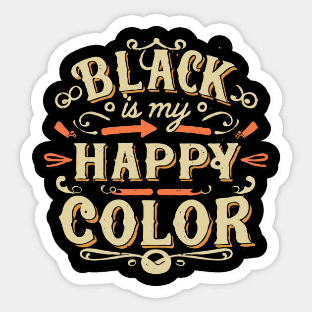 Black is My Happy Color Sticker by Chrislkf